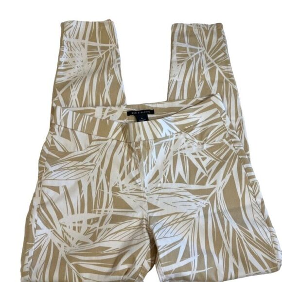 Zac & Rachel Women's Palm Leaf Print Pants Stretch Fit Size 8 - Picture 4 of 11